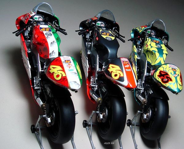 Οι δίχρονες Aprilia 250GP, στα χρώματα του Γιατρού.
